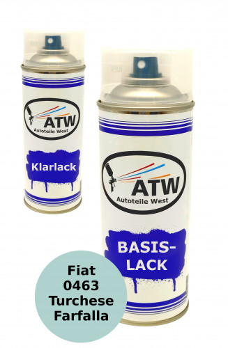 Autolack für Fiat 0463 Turchese Farfalla+400ml Klarlack Set